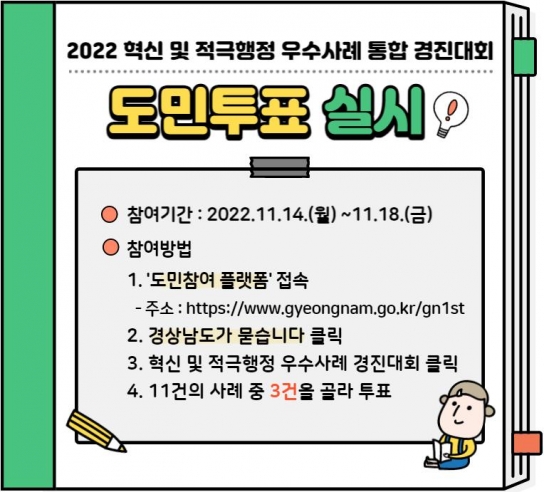 경상남도, ‘혁신 및 적극행정 우수사례’ 온라인 도민투표 실시